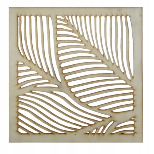 Ażurowy panel ze sklejki 30 x 30 cm – stylowa dekoracja ścienna w minimalistycznym stylu, grubość 3 mm, naturalne drewno