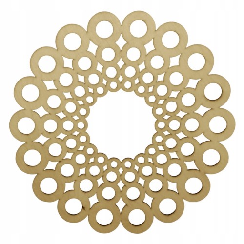 Mandala ze sklejki 59 cm – stylowa i lekka dekoracja ścienna do wnętrz, grubość 3 mm, naturalne drewno