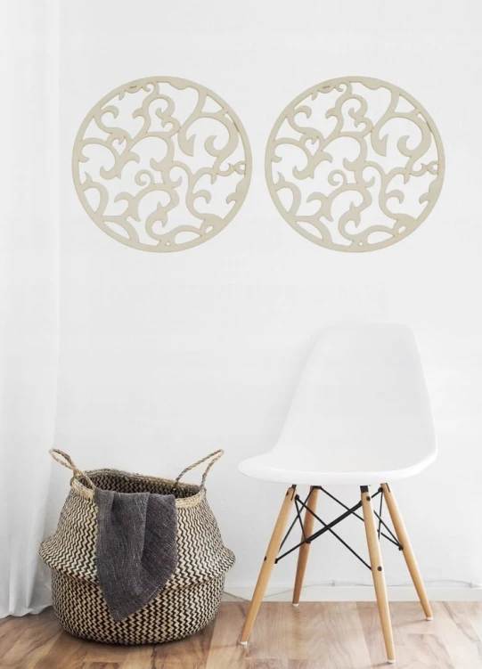 Mandala ze sklejki 59 cm – stylowa i lekka dekoracja ścienna do wnętrz, grubość 3 mm, naturalne drewno