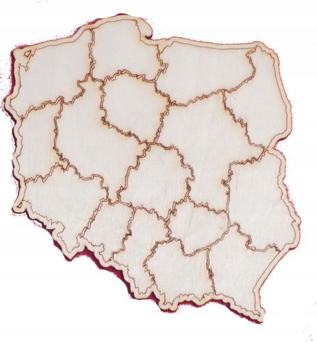 30 cm gr.3mm Mapa POLSKI z województwami
