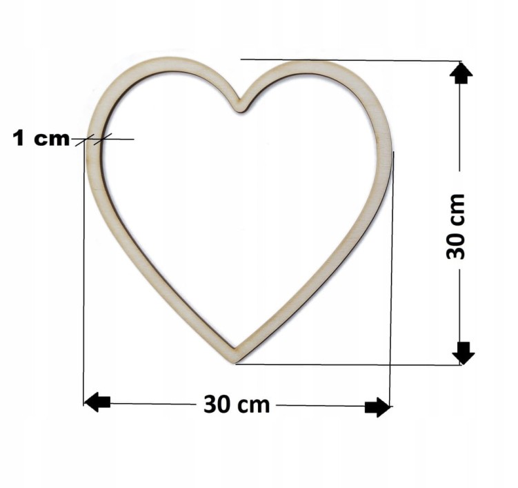 30 cm gr.3mm wzór 401 Serce Obręcz