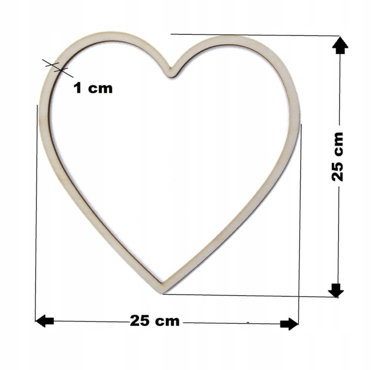 25 cm gr.3mm wzór 400 Serce Obręcz