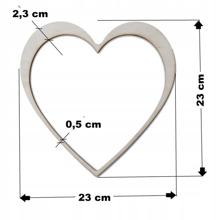 23 cm gr.3mm wzór 399 Serce Obręcz