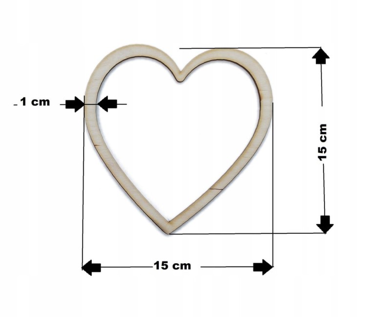 15 cm gr.3mm wzór 396 Serce Obręcz
