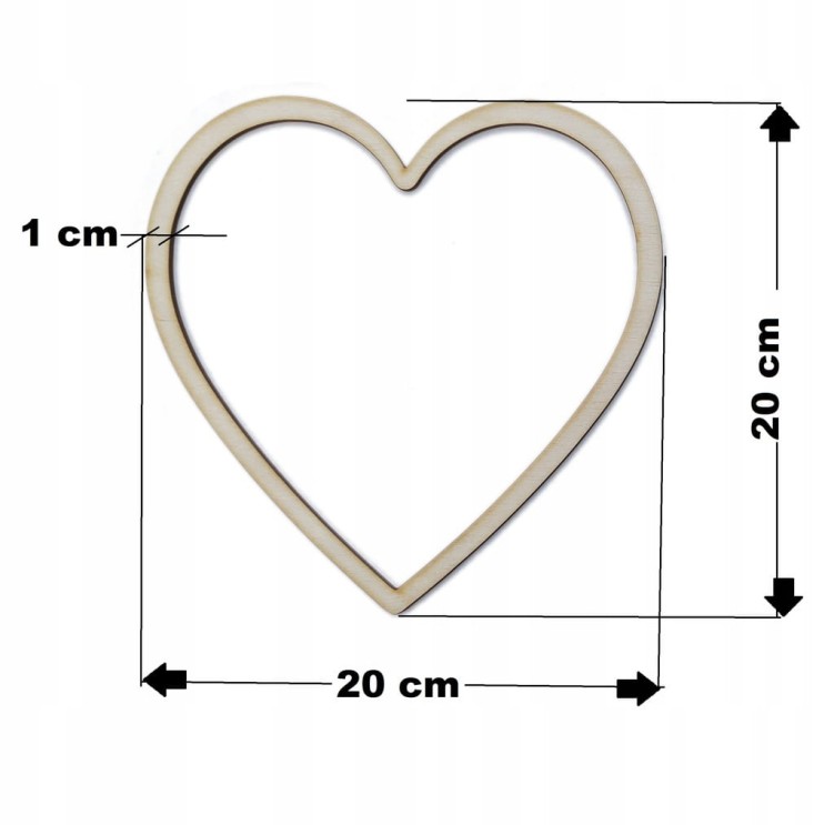 20 cm gr.3mm wzór 398 Serce Obręcz