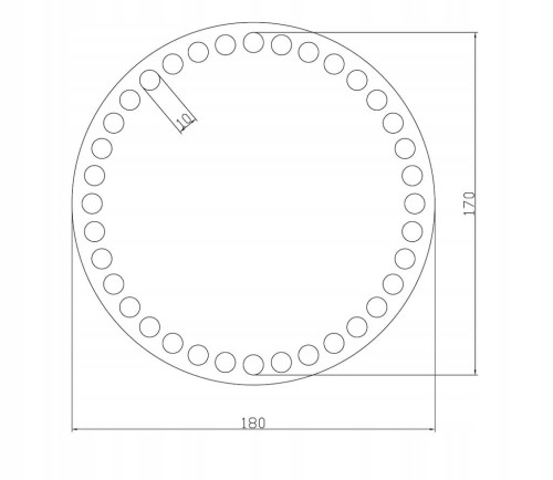 18 cm gr.3mm wzór 340 Spód do koszyka 36 otworów