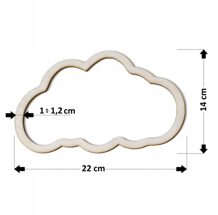 22x14 cm gr.3mm wzór 386Chmurka obręcz