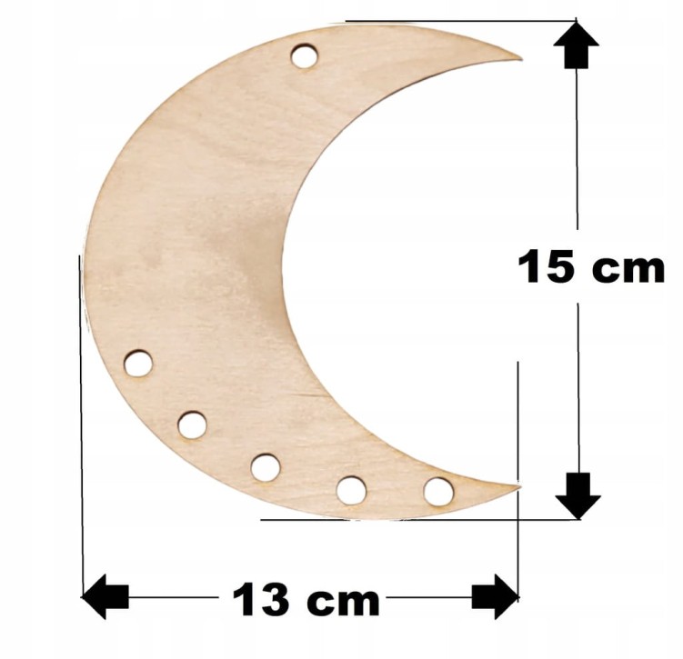 13x15 cm gr.3mm wzór 294 Księżyc Zawieszka 6 otworów