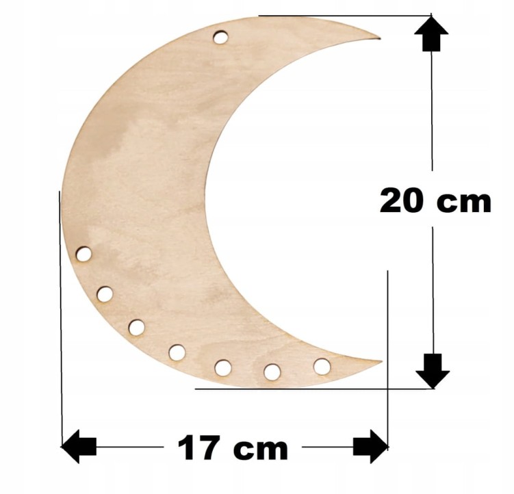 17x20 cm gr.3mm wzór 295  Księżyc Zawieszka 8 otworów