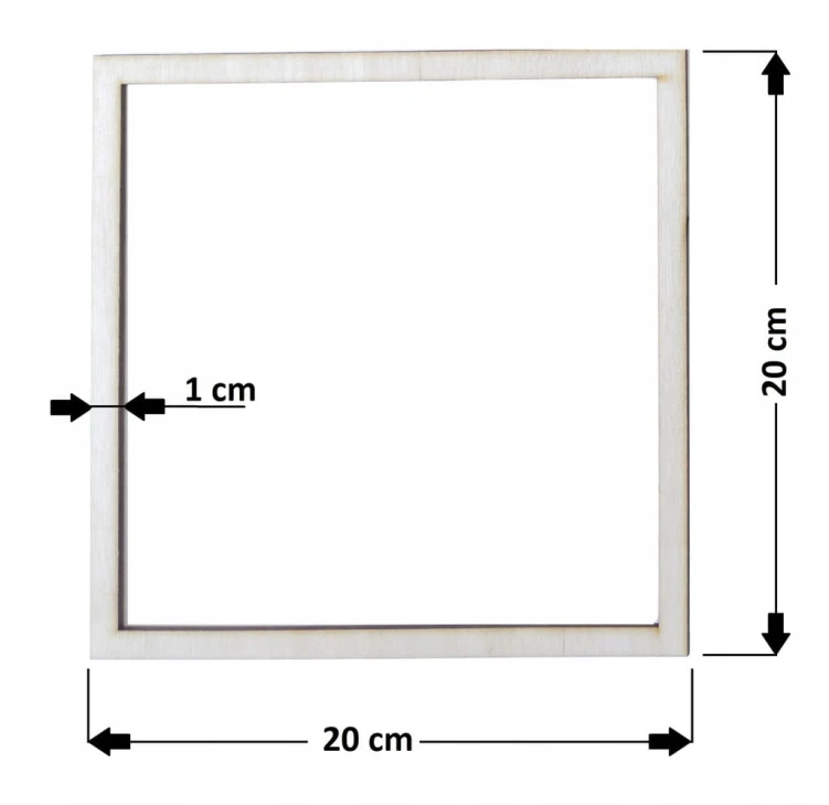 20 cm gr.3mm rant 1cm Kwadrat obręcz