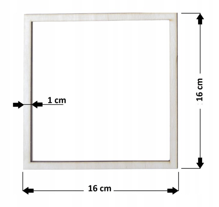 16 cm gr.3mm rant 1cm wzór 762 Kwadrat obręcz