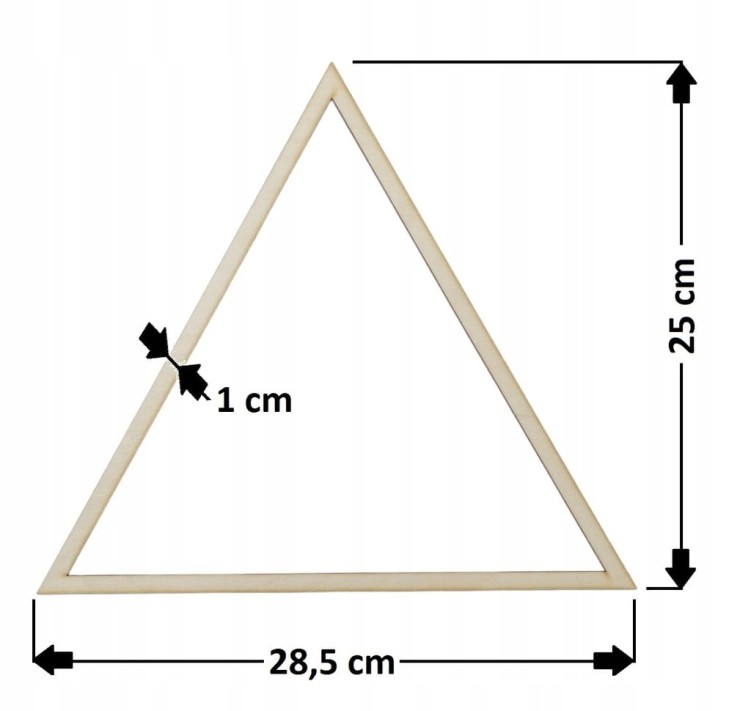 28 cm gr.3mm rant 1cm Trójkąt obręcz