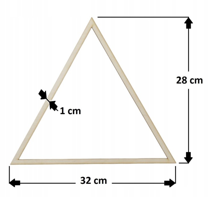 32 cm gr.3mm rant 1cm Trójkąt obręcz