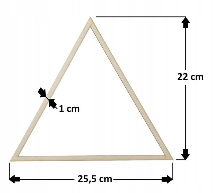 25 cm gr.3mm rant 1cm Trójkąt obręcz