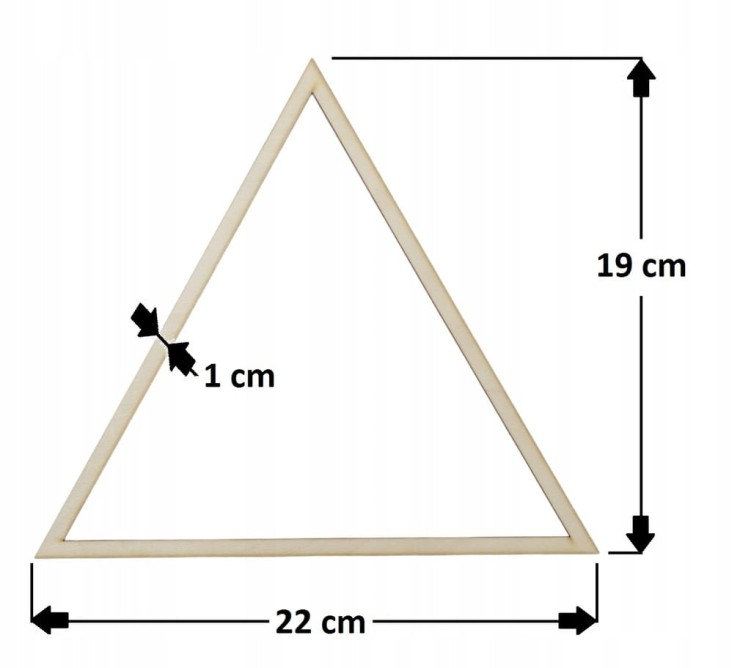 22 cm gr.3mm rant 1cm Trójkąt obręcz