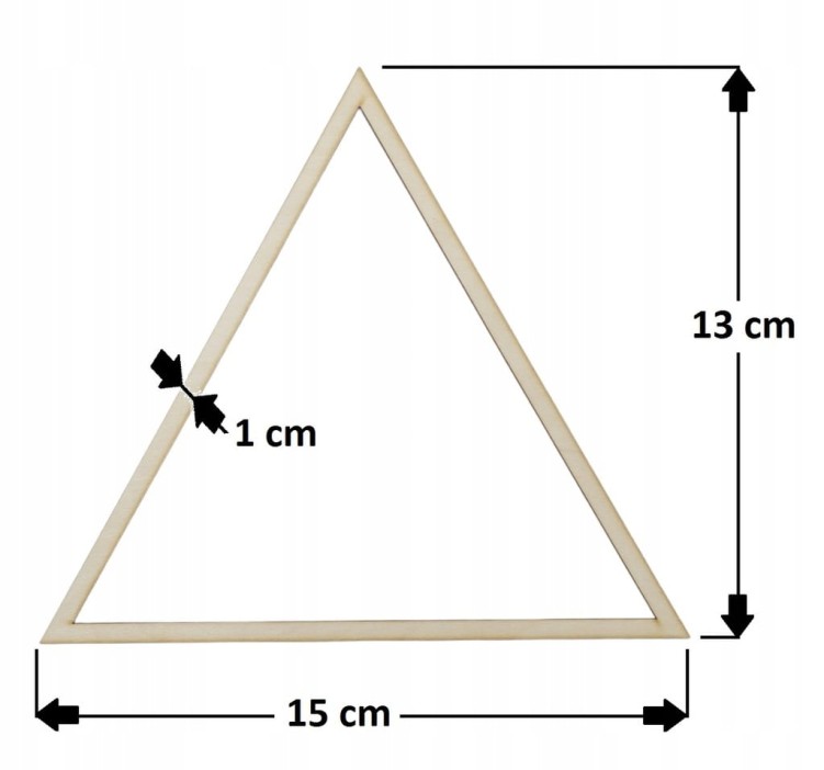 15 cm gr.3mm rant 1cm Trójkąt obręcz