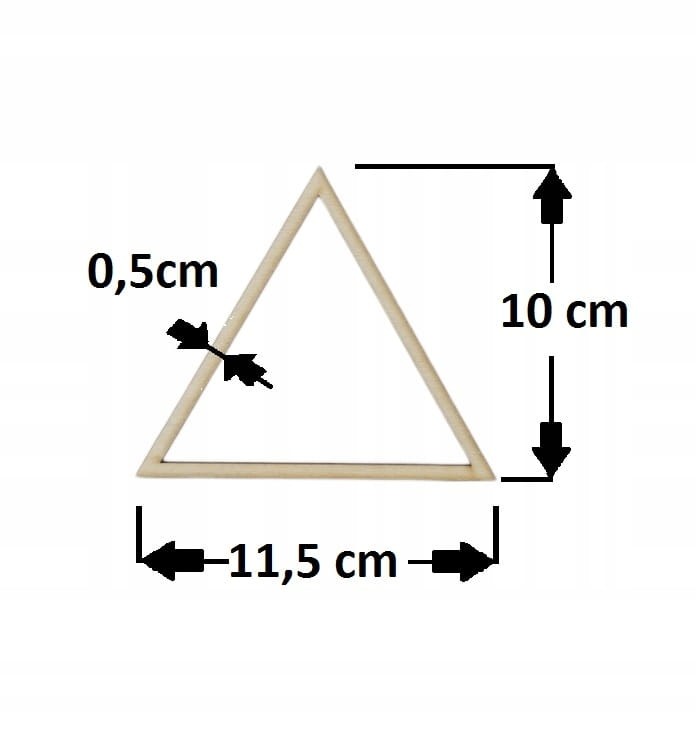 11,5 cm gr.3mm rant 0,5cm Trójkąt obręcz 2szt.