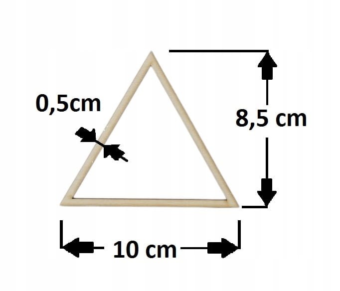 10 cm gr.3mm rant 0,5cm Trójkąt obręcz 2szt.