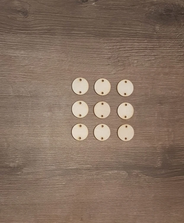 3 cm gr.3mm Koło Zawieszka z 2 dziurkami 20szt.