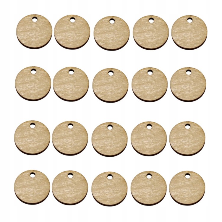 3 cm gr.3mm Koło Zawieszka z dziurką 20szt.