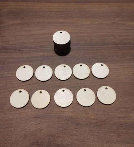 3 cm gr.3mm Koło Zawieszka z dziurką 20szt.