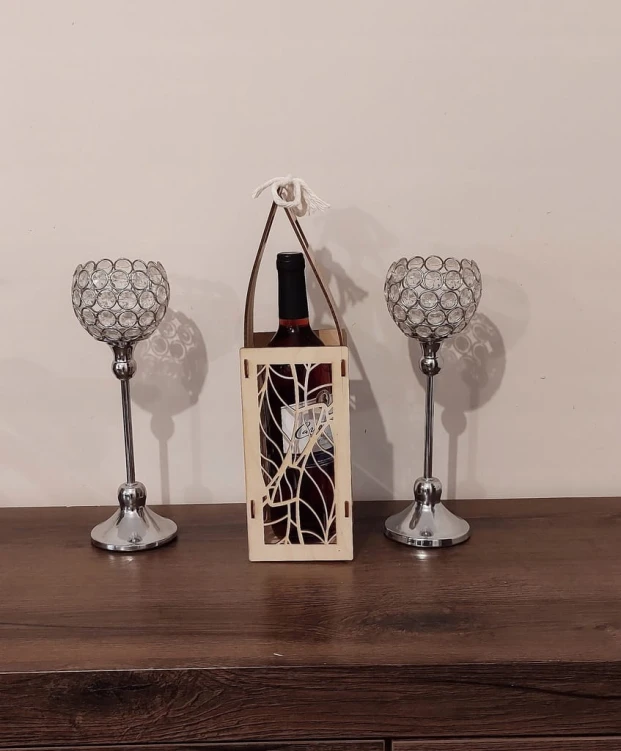 Skrzynka na wino whisky wódkę Drewniane pudełko jako prezent lub dekoracja wzór 324
