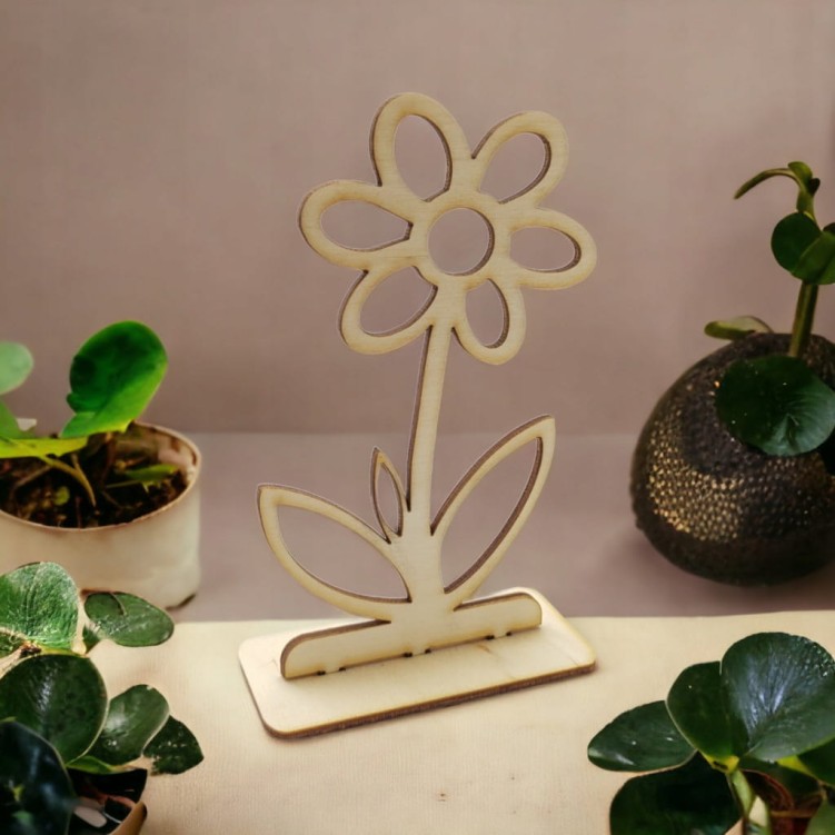 Dekoracja Stokrotka2. NA PODSTAWCE SKLEJKA 13,5 cm