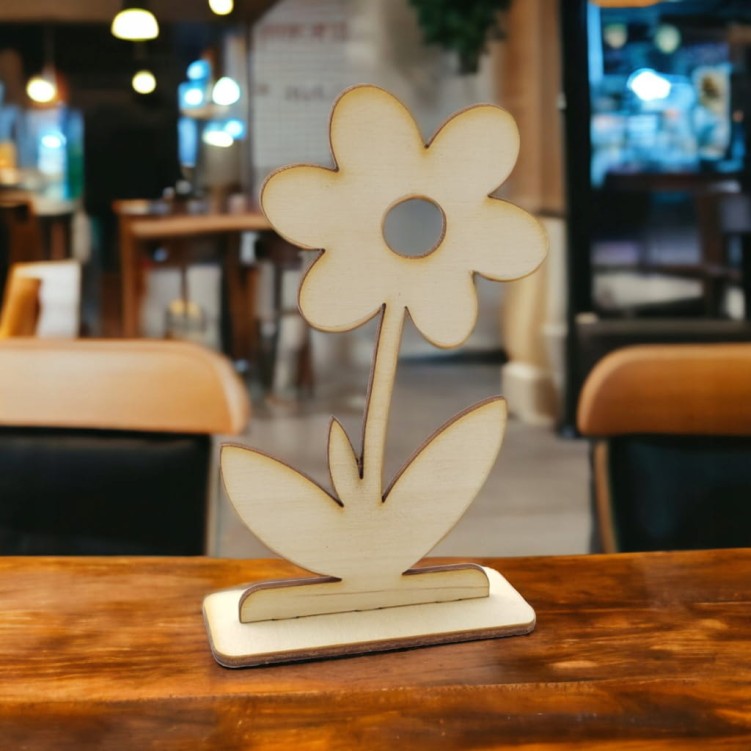 Dekoracja Stokrotka NA PODSTAWCE SKLEJKA 13,5 cm