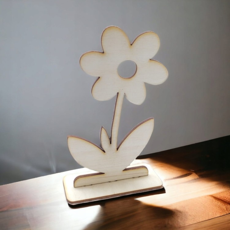 Dekoracja Stokrotka NA PODSTAWCE SKLEJKA 13,5 cm