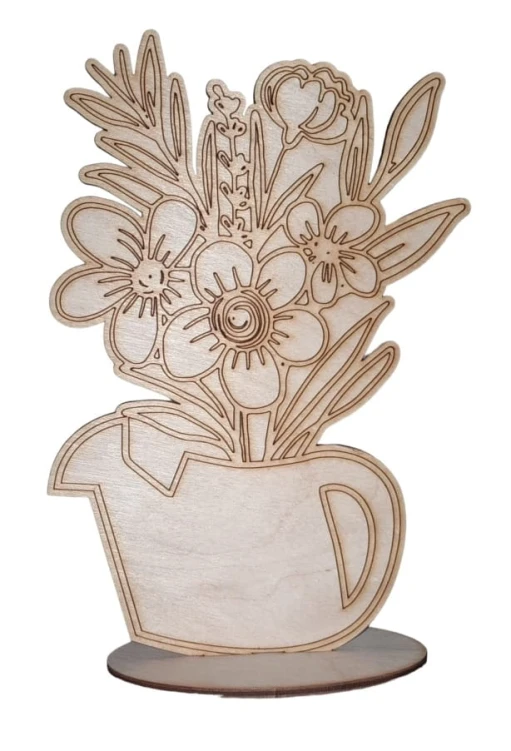 Kwiaty stojące na podstawce drewniane 13x19,5 cm