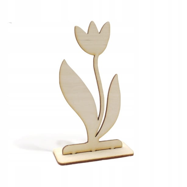 Dekoracja Tulipan3. NA PODSTAWCE SKLEJKA 13,5cm
