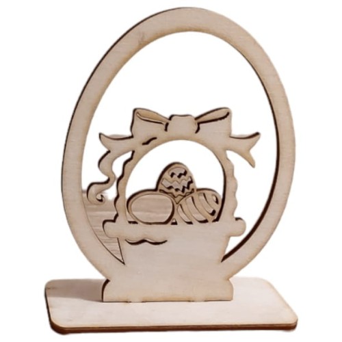 Ozdoba wielkanocna Pisanka drewniana jajo 7,5 x 10 cm wzór 515