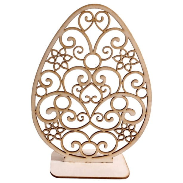 Ozdoba świąteczna Jajko wielkanocne ażurowe stojące 20 x 15 cm wzór 518