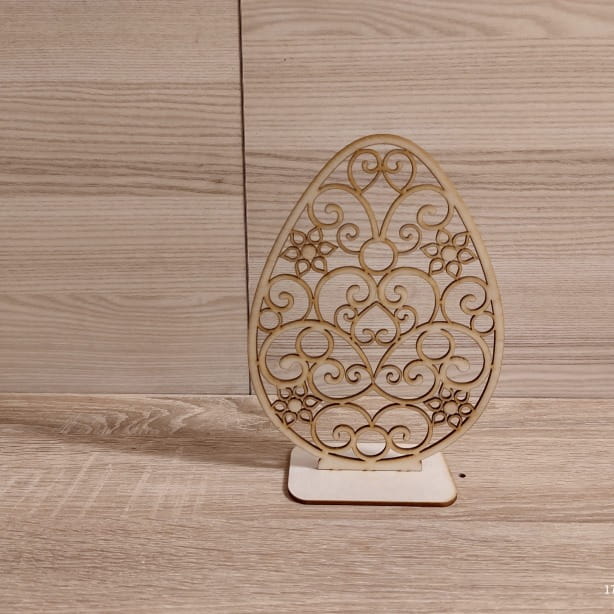 Ozdoba świąteczna Jajko wielkanocne ażurowe stojące 20 x 15 cm wzór 518