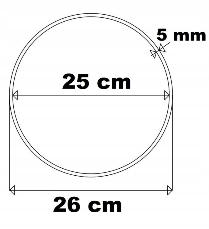 Obręcz do makramy koło 26 cm Baza łapacz 1 szt. rant 5 mm Sklejka gr. 5 mm
