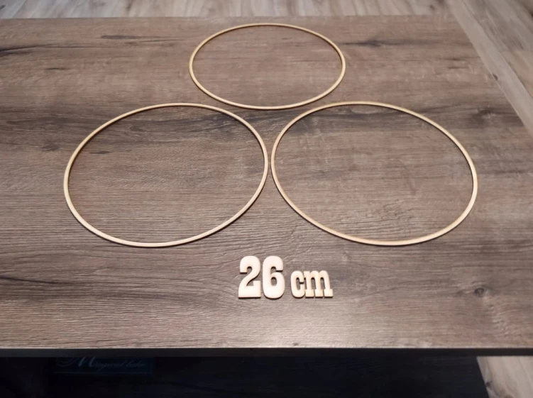 Obręcz do makramy koło 26 cm Baza łapacz 1 szt. rant 5 mm Sklejka gr. 5 mm