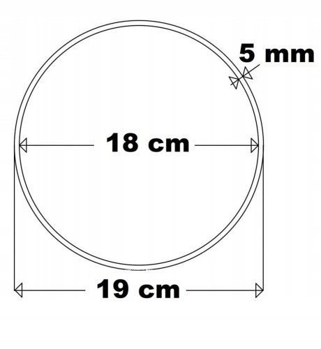 Obręcz do makramy koło 19 cm Baza łapacz 1 szt. rant 5 mm Sklejka gr. 5 mm