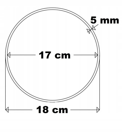 Obręcz do makramy koło 18 cm Baza łapacz 1 szt. rant 5 mm Sklejka gr. 5 mm