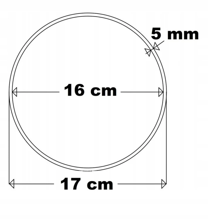 Obręcz do makramy koło 17 cm Baza łapacz 1 szt. rant 5 mm Sklejka gr. 5 mm
