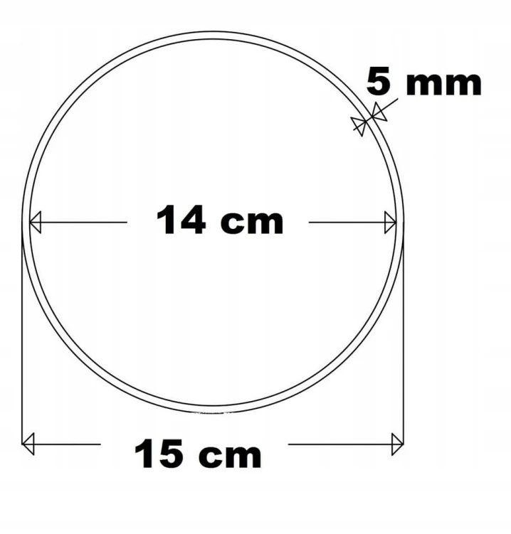 Obręcz do makramy koło 15 cm Baza łapacz 1 szt. rant 5 mm Sklejka gr. 5 mm