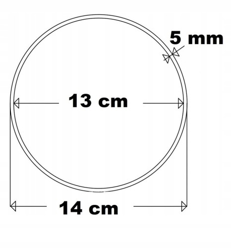 Obręcz do makramy koło 14 cm Baza łapacz 1 szt. rant 5 mm Sklejka gr. 5 mm