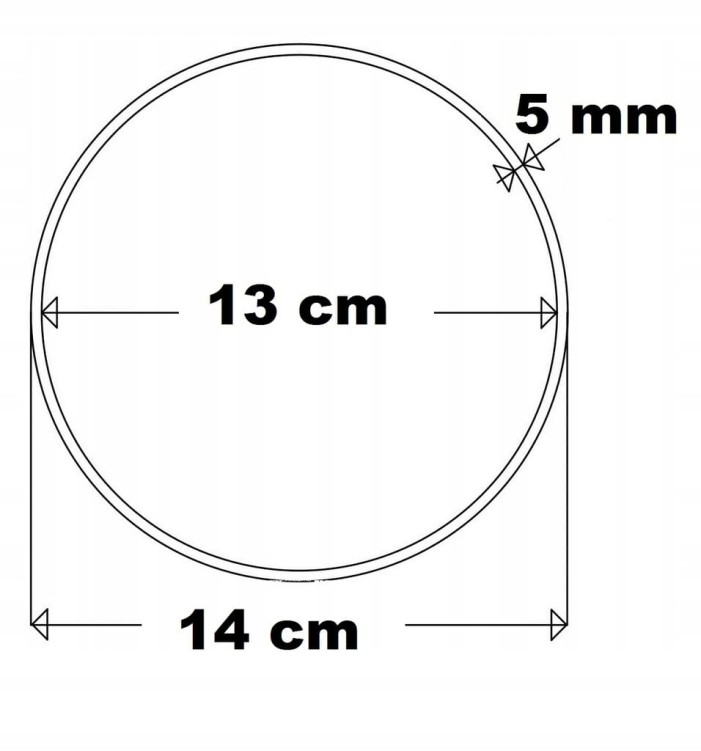 Obręcz do makramy koło 14 cm Baza łapacz 1 szt. rant 5 mm Sklejka gr. 5 mm