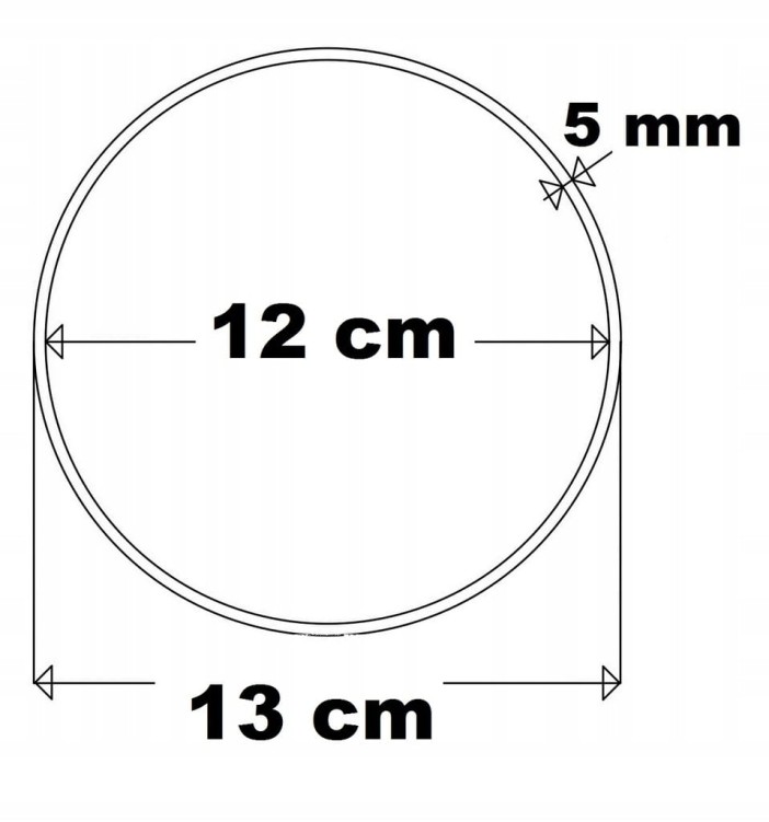 Obręcz do makramy koło 13 cm Baza łapacz 1 szt. rant 5 mm Sklejka gr. 5 mm