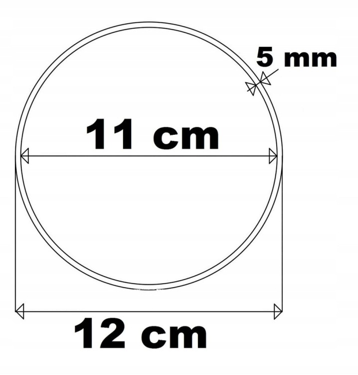 Obręcz do makramy koło 12 cm Baza łapacz 1 szt. rant 5 mm Sklejka gr. 5 mm
