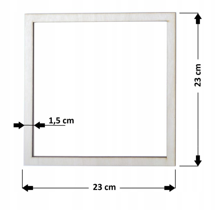 Baza do Makramy Obręcz ze sklejki Kwadrat 23 cm