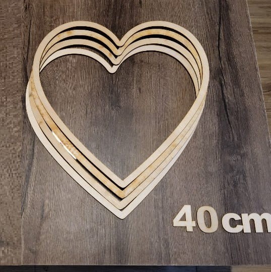 Serce drewniane baza do Makramy Obręcz 40cm  Sklejka gr.5mm