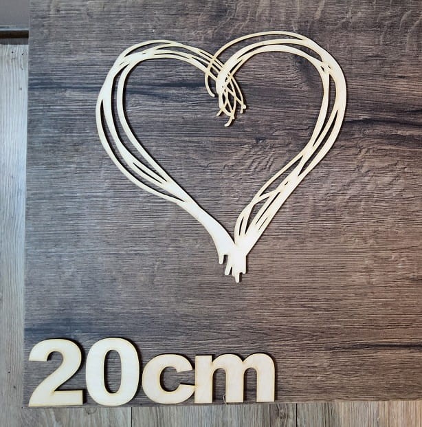 Serce drewniane 20 cm obręcz jak by była ze sznurka baza do łapacza sklejka
