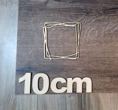 Drewniana obręcz kwadrat sklejka 3mm baza łapacz snów 10 cm