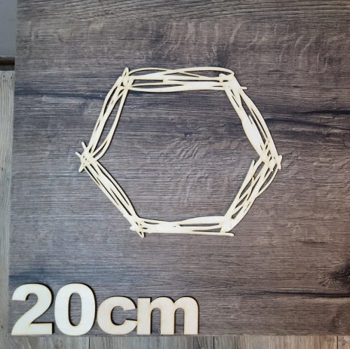 Obręcz ze sklejki gr 3 mm heksogen 20 cm baza do łapacza wianek