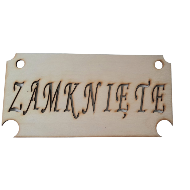Tabliczka zawieszka Zamknięte drewniana 20x10 cm